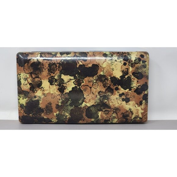 Vintage Mele Jewelry‎ Box Brown & Gold Floral Velvet Lined Storage Case - Picture 2 of 15